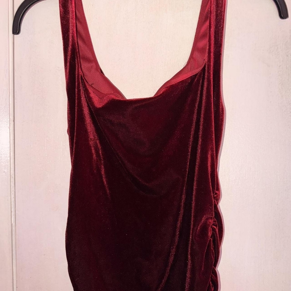 Zara Women's Burgundy and Red Dress - Picture 2 of 2